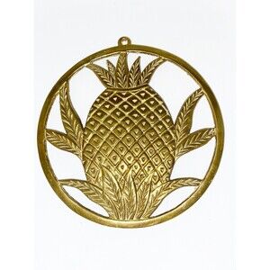 Vintage Brass Pineapple Trivet Hawaii